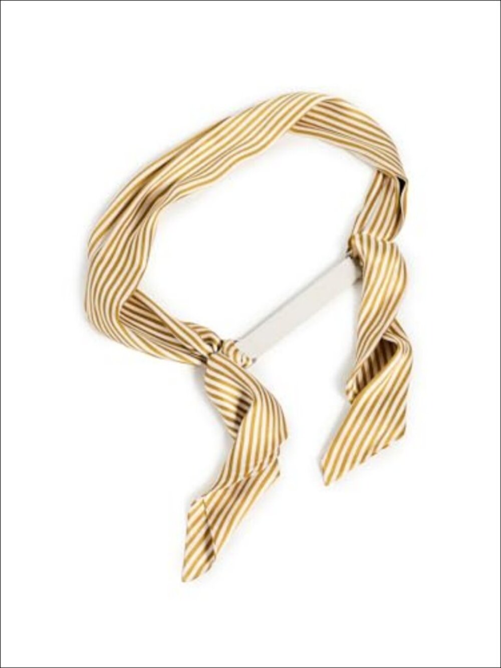 Satin Belt Leather Buckle Striped Fashion Accessory 4in Wide